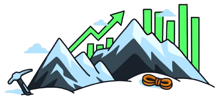 Montagnes avec graphique de trading